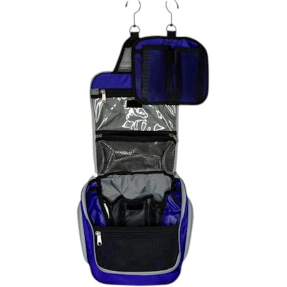 L.L. Bean Med Unisex Travel Toiletry Organizer Bag - Purple - 9¾"H x 11½"W x 3"D - Picture 3 of 10